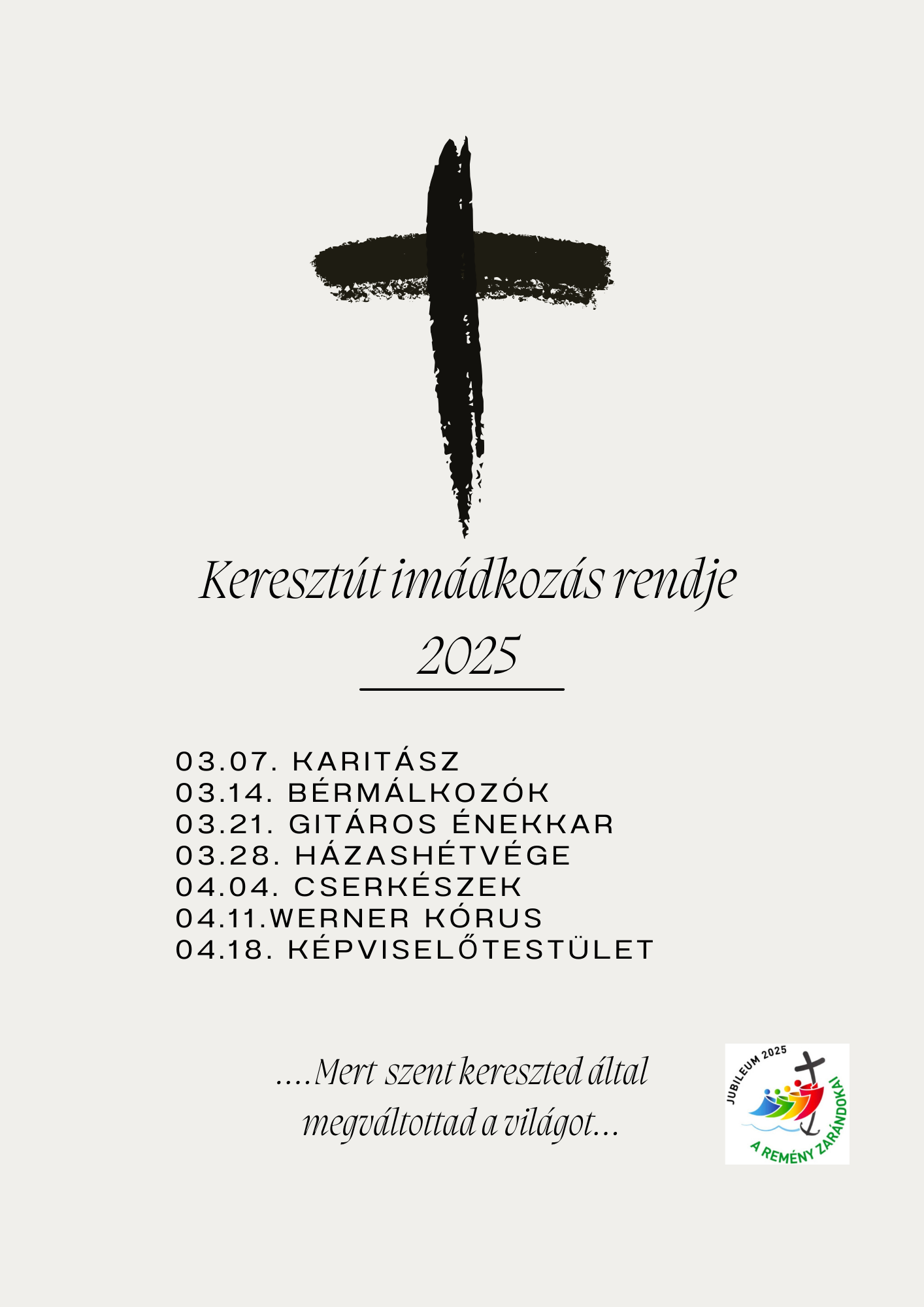 Keresztút Imádkozás Rendje